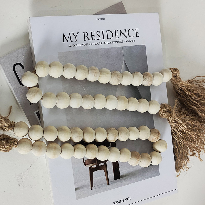 دکوری مدل ریسه چوبی طرح منگوله دار