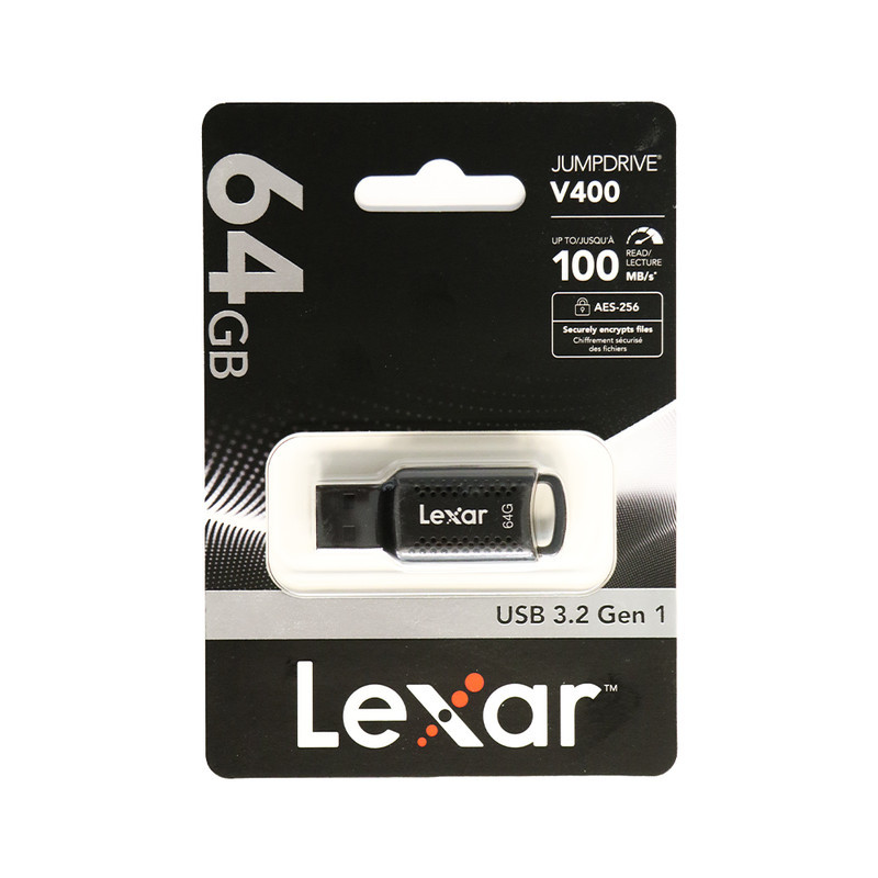 فلش مموری لکسار مدل V400 ظرفیت 64 گیگابایت با رابط USB 3.2 GEN 1