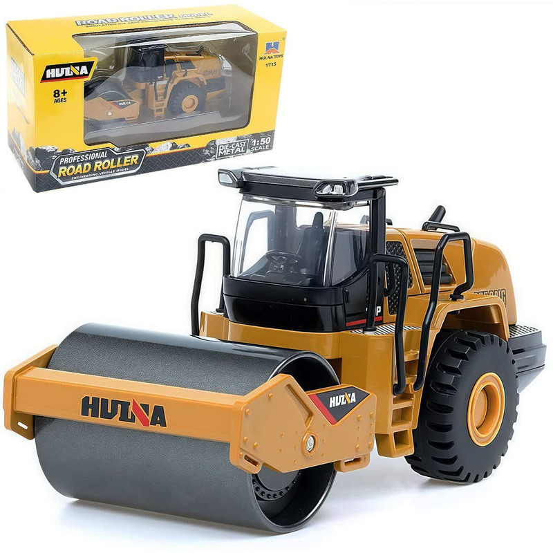 ماکت ماشین ناب سل مدل غلطک فلزی راهسازی هوینا کد HUINA 1715 ROAD CONSTRACTION  METAL ROAD ROLLER SCALE 1:50