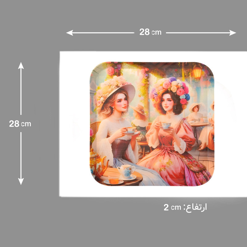 سینی بدون دسته مهروز مدل 7795 دختران سایز 28×28 سانتی متر