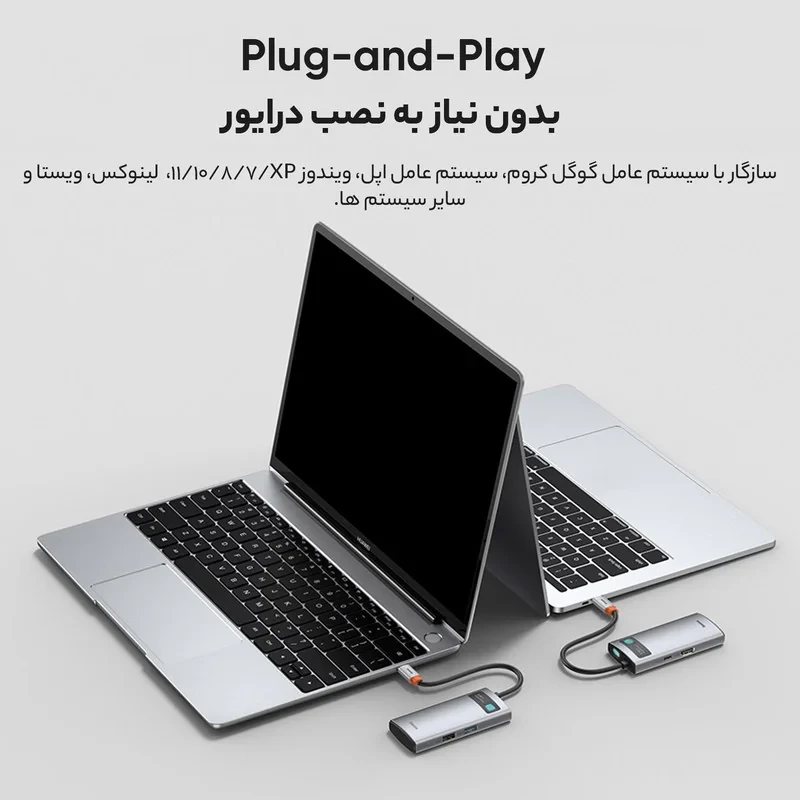 هاب 4 پورت USB-C باسئوس مدل Metal Gleam Series