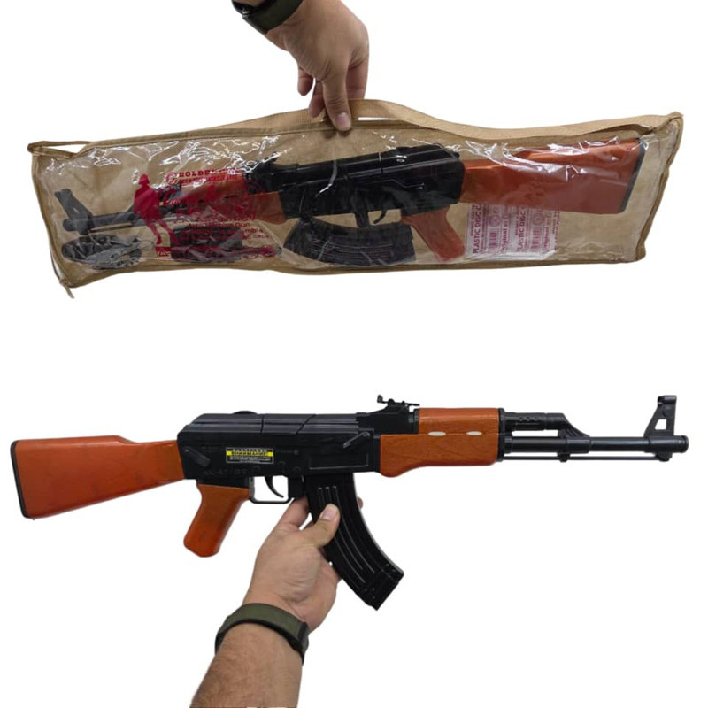تفنگ بازی ناب سل مدل کلاشینکف AK-47 به همراه بیسیم و نارنجک