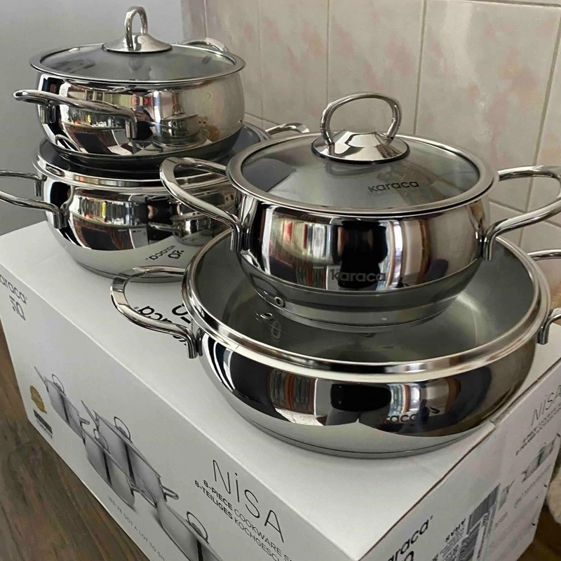 سرویس قابلمه استیل 8 پارچه کاراجا مدل Nisa