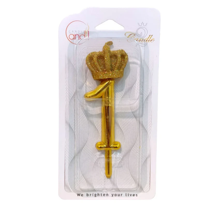 شمع تولد مدل عدد 1 تاجدار