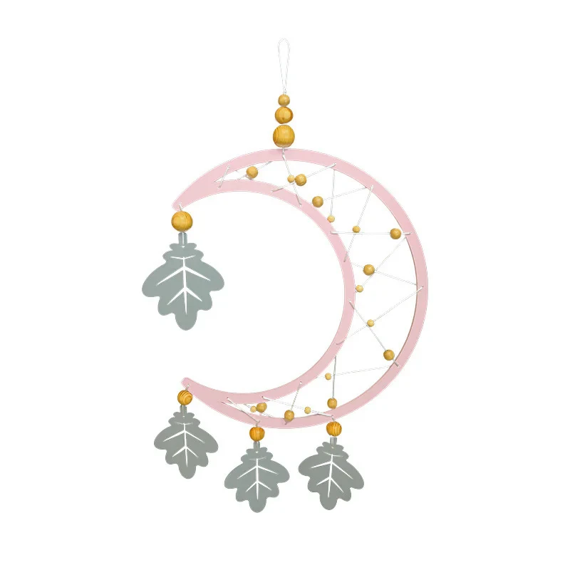 دیوار کوب اتاق کودک طرح ماه و برگ مدل MKids36-Pink