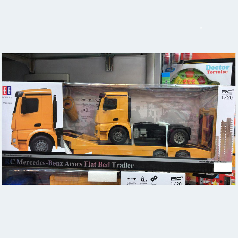 ماشین بازی کنترلی دبل ای مدل Mercedes Benz Arocs Flat Bed Trailer