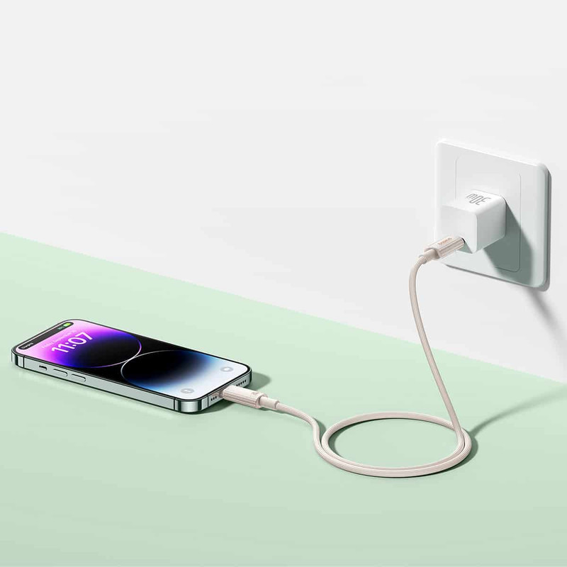 کابل تبدیل USB-C به لایتنینگ بیسوس مدل Habitat Series 20W PD طول 2 متر