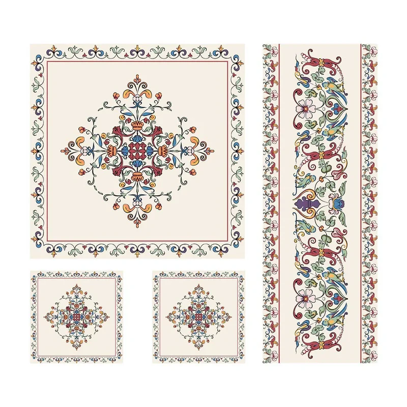 ست رومیزی 4 تکه شمسه نگار کد Tr563DR4
