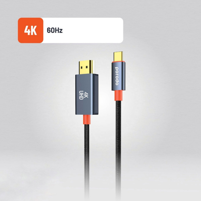 کابل تبدیل HDMI به USB-C پرودو مدل Woven Braided طول 2 متر