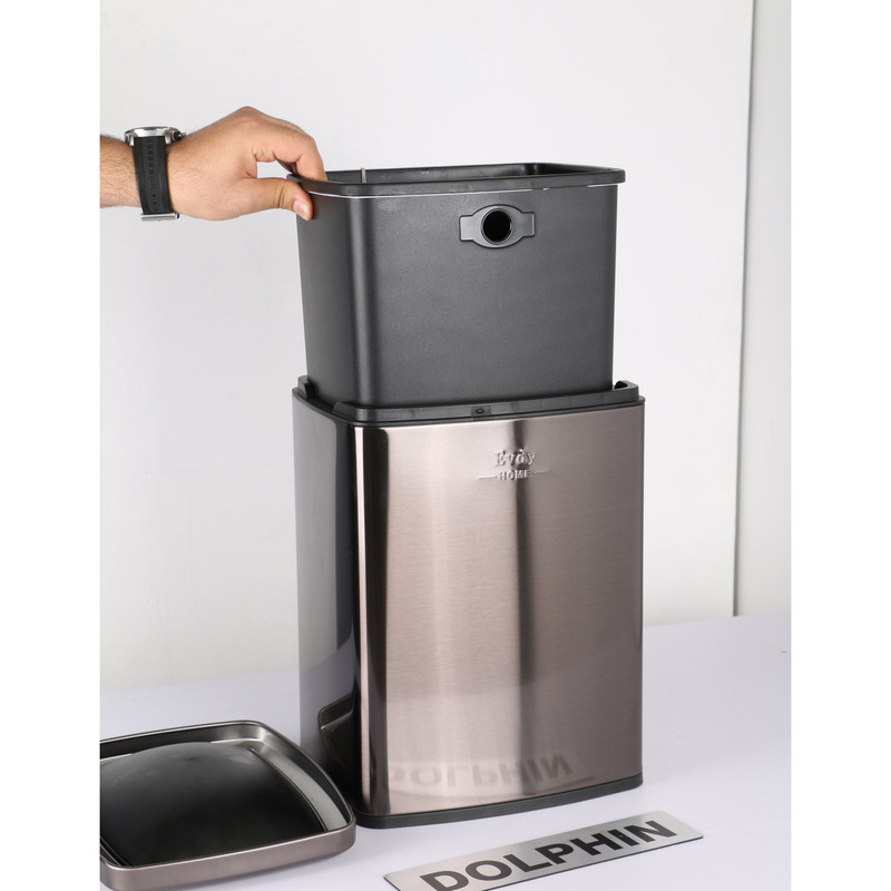 سطل زباله دلفین مدل EV-12-ltr بادبزنی