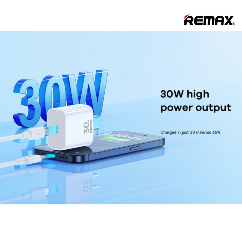 شارژر دیواری 30 وات ریمکس مدل All-compatible GaN-RP-U71 به همراه کابل USB-C