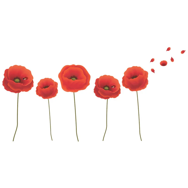 استیکر دیواری مدل Red flower love