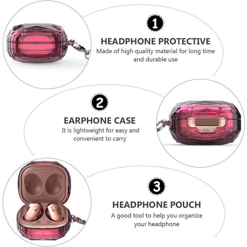کاور والکری مدل Crystal Diamond مناسب برای کیس بی سیم هدفون سامسونگ Galaxy Buds Live  Buds Pro  Buds 2  Buds 2 Pro  Buds FE به همراه گیره