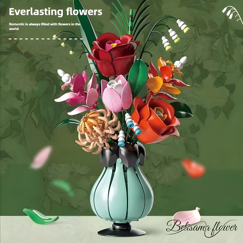 ساختنی 566 تکه مدل گلدان گل رز طرح BELISAMA FLOWER کد 13069