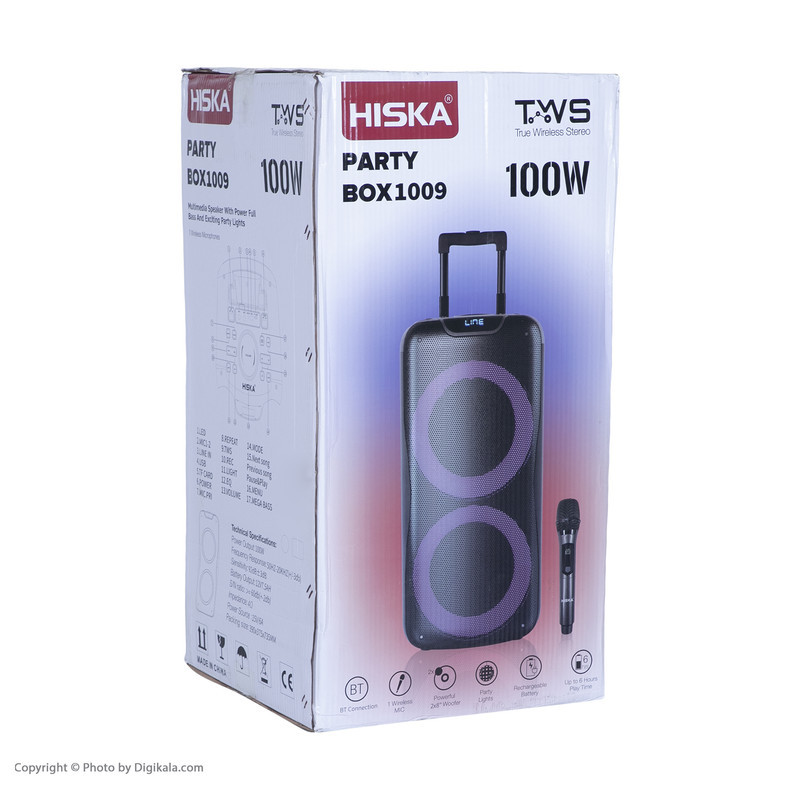 اسپیکر بلوتوثی هیسکا مدل PARTY BOX 1009