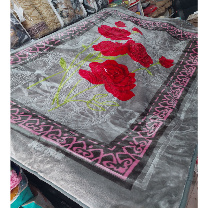 پتو 1 نفره نرمینه بافت مدل نسیم کد 02 سایز 210x155 سانتی‌متر
