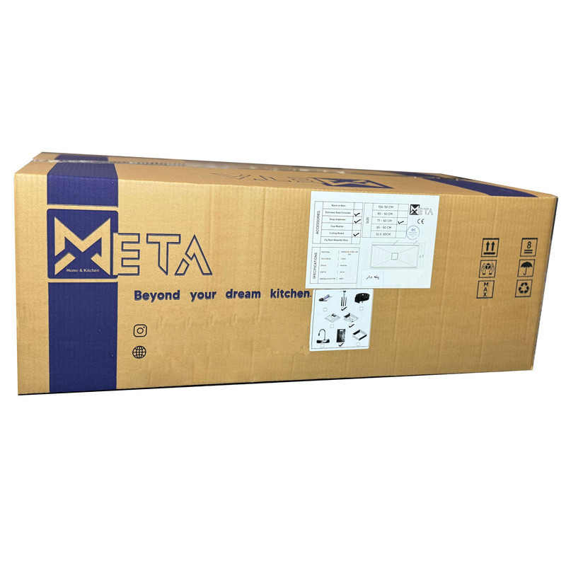 سینک ظرفشویی استیل توکار یک لگنه متا فرنیچر ژیگس  مدل M90R