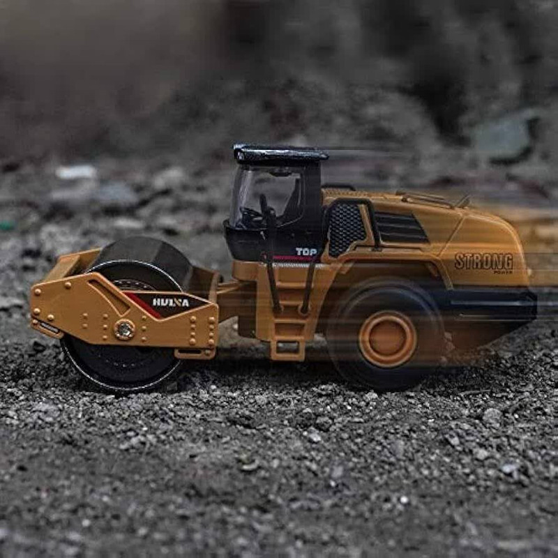 ماکت ماشین ناب سل مدل غلطک فلزی راهسازی هوینا کد HUINA 1715 ROAD CONSTRACTION  METAL ROAD ROLLER SCALE 1:50