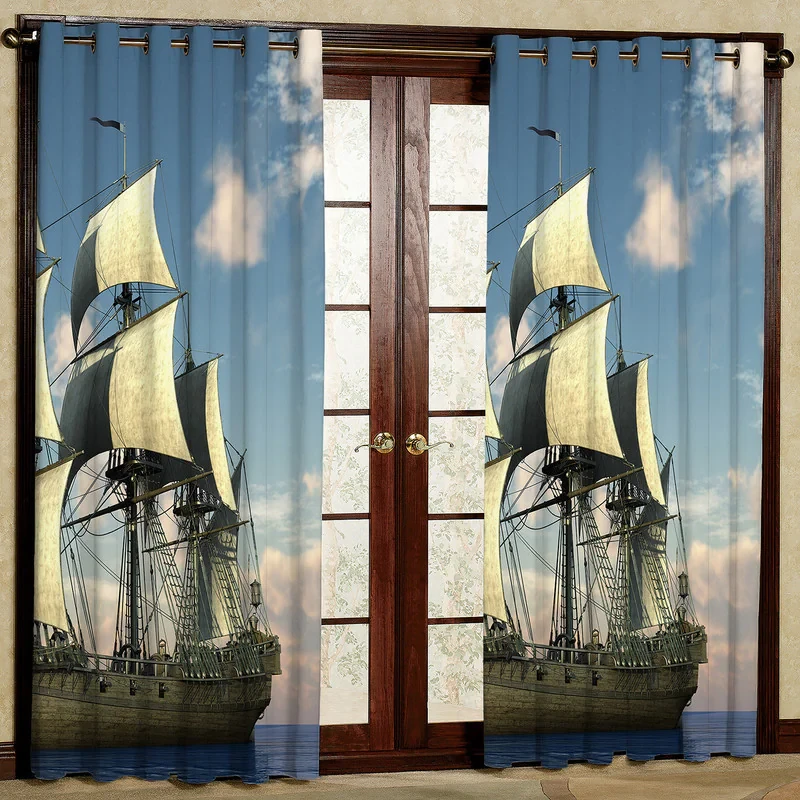 پرده مدل قایق مخمل پانچی کد 342 سایز 140x280 سانتی متر