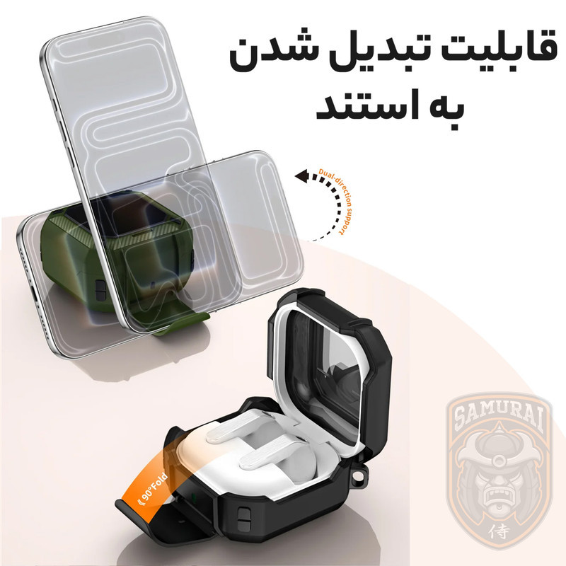 کاور سامورایی مدل Quad-49 مناسب برای کیس هدفون سامسونگ Galaxy Buds 4 Pro  Galaxy Buds 4