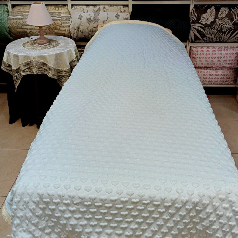 پتو 1 نفره مدل کریستال قلبی پشت تدی سایز 220x160 سانتی‌متر