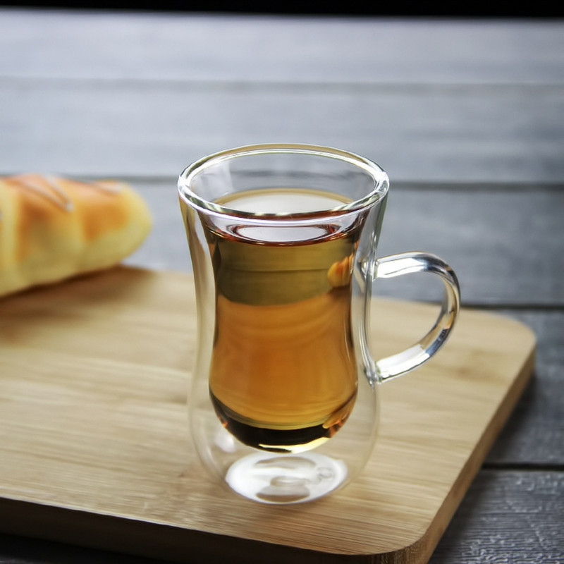 فنجان مدل دوجداره دسته دار کد 80 بسته 6 عددی