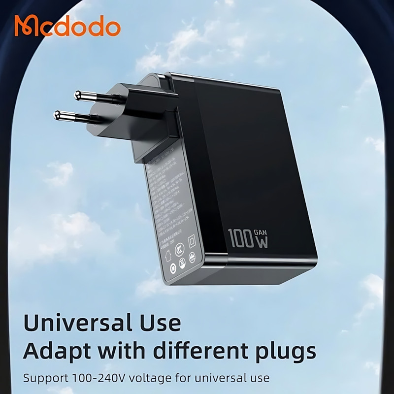 شارژر دیواری 100 وات مک دودو مدل CH-8105 Pro به همراه کابل تبدیل USB-C