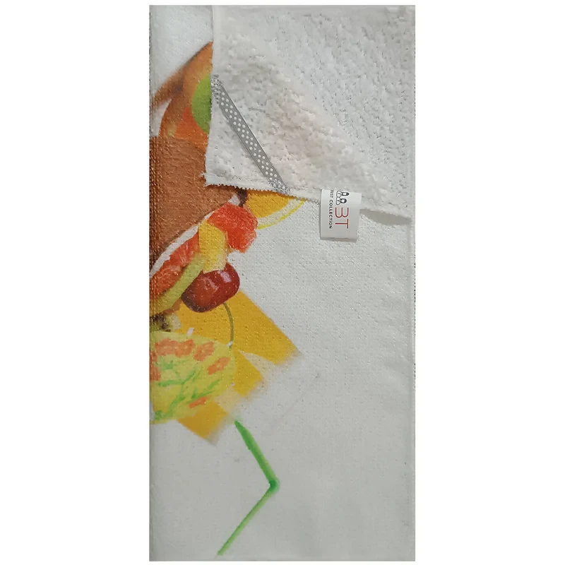 دستمال نظافت آشپزخانه بی تی مدل میکروفایبر طرح میوه کد 30x30W281 بسته 2 عددی