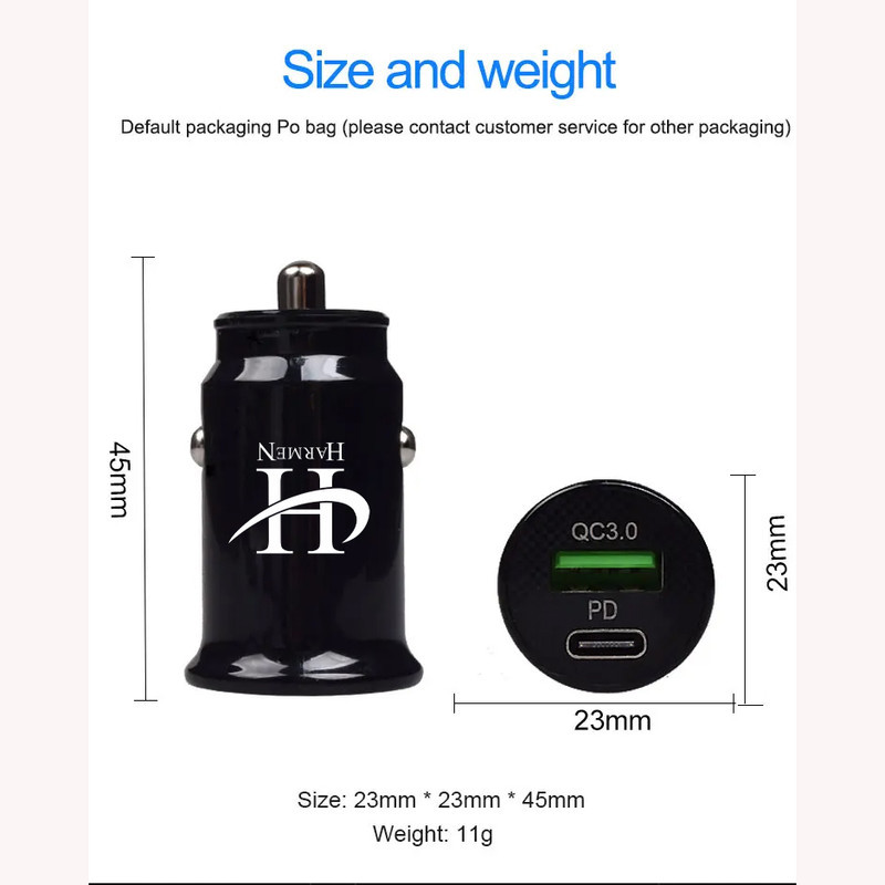شارژر فندکی 35 وات هارمن مدل HR-QC3PDUSB900
