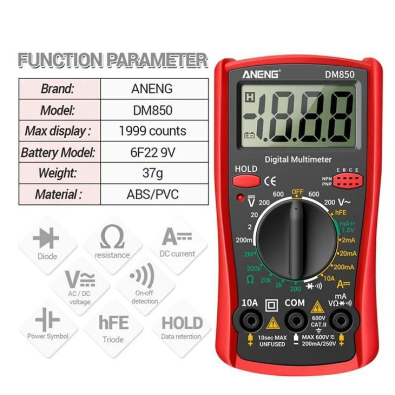 مولتی متر دیجیتال آننگ مدل DM850