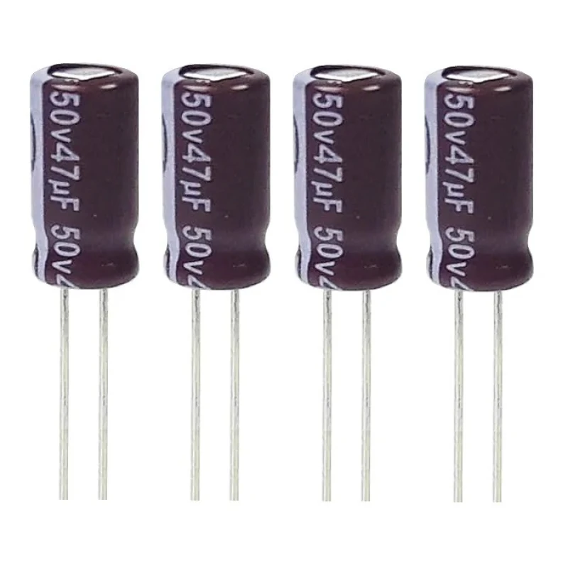 خازن الکترولیت 47 میکروفاراد 50 ولت آکسبوم مدل TEC-47050 بسته 4 عددی