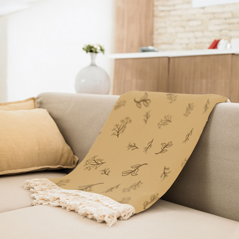 شال مبل مدل برگ کد Q2SH1046 سایز 98x180 سانتی متر