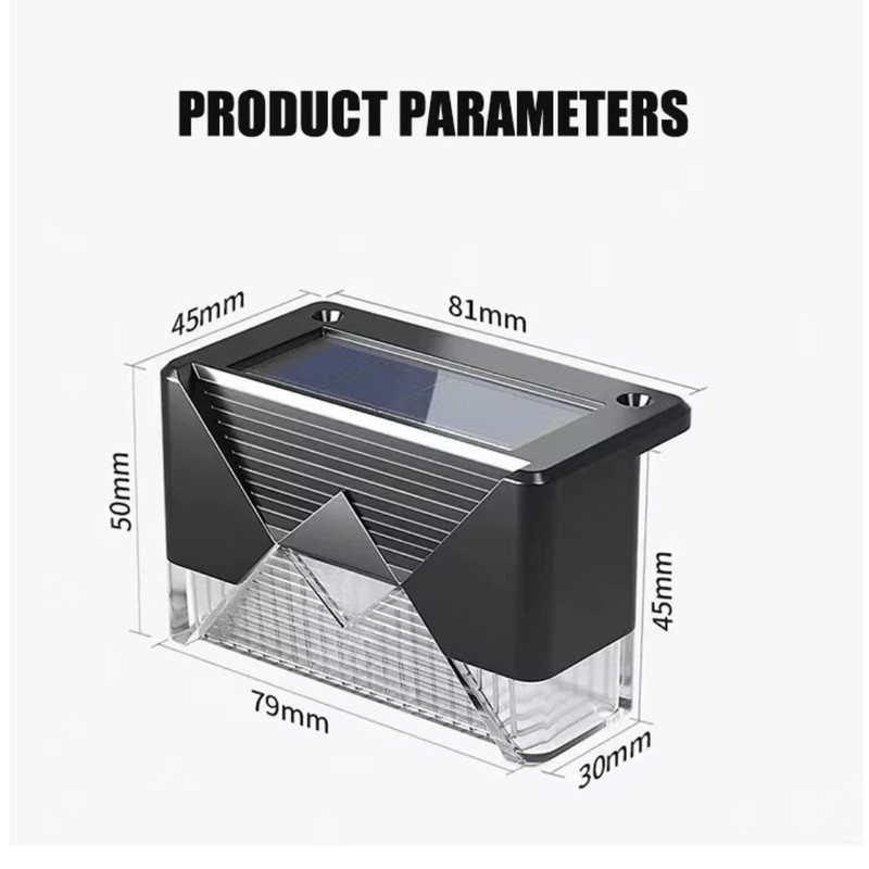 چراغ پارکی خورشیدی  طرح لب پله ای مدل SOLAR DECK LIGHTS مجموعه 12 عددی