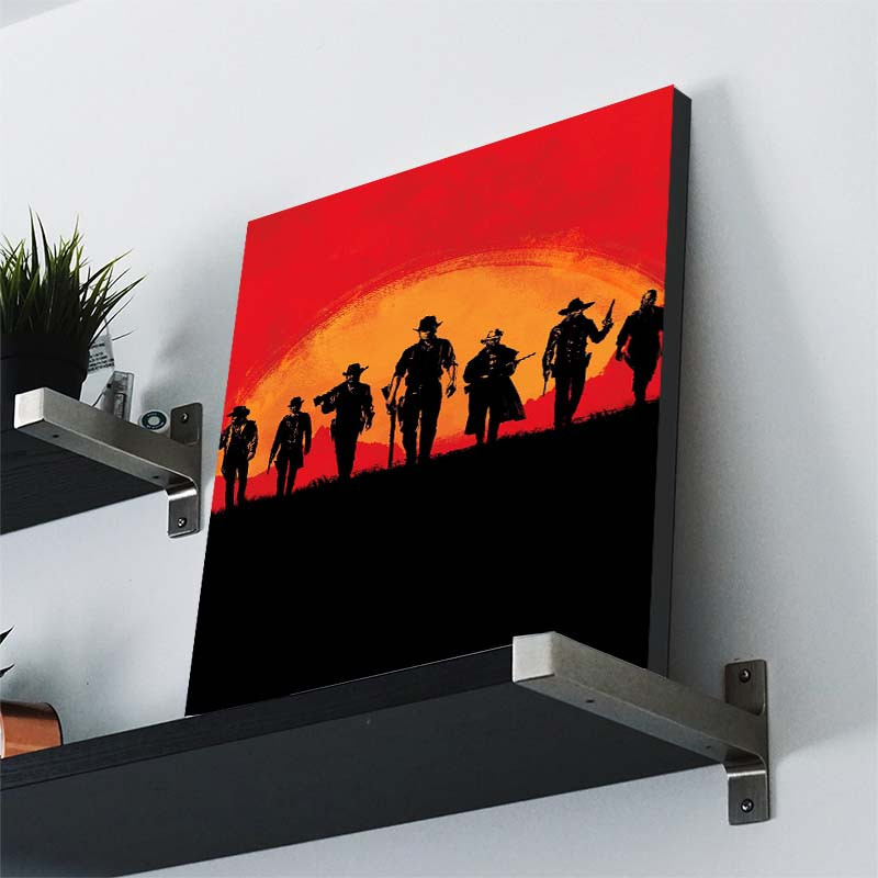 تابلو شاسي کارنيکا طرح رد دد Red Dead Redemption کد 89610 مجموعه 4 عددی
