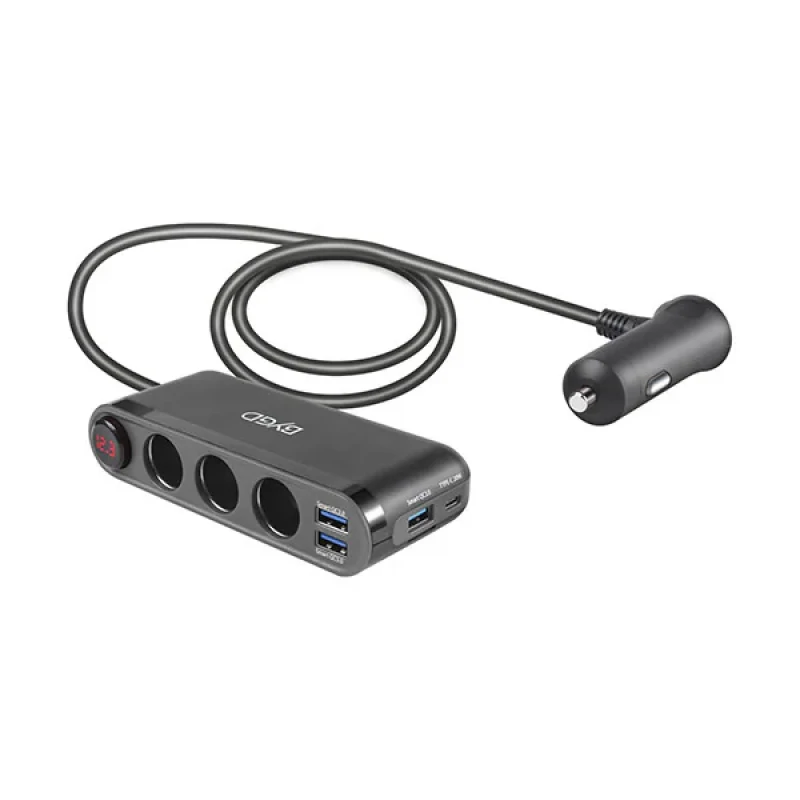 شارژر فندکی 20 وات 7 پورت بی وای جی دی مدل ‎HC68PD-1