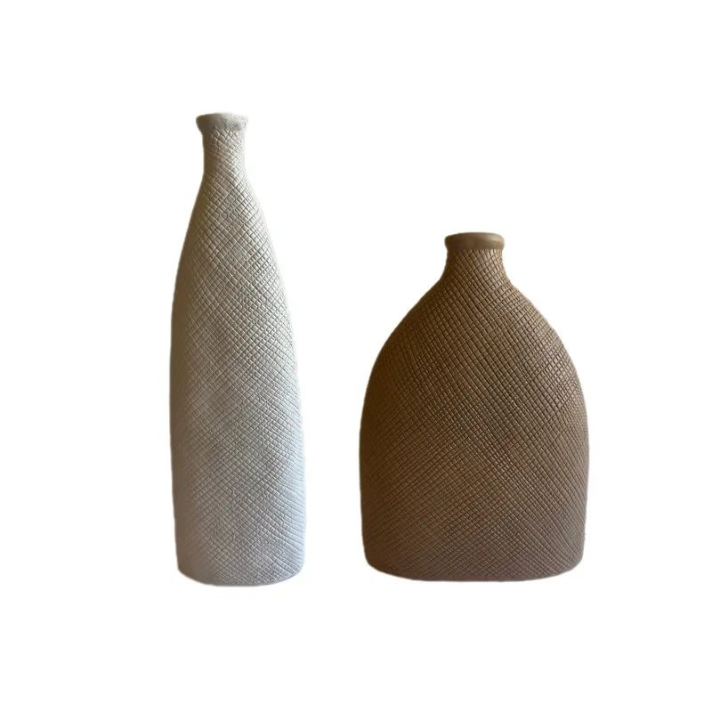 گلدان دکوری مدل حصیری مجموعه ۲ عددی