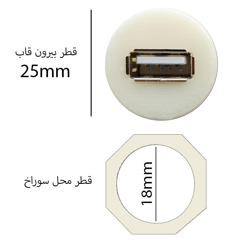 مادگی USB روپنلی مدل FrontPanel بسته دو عددی