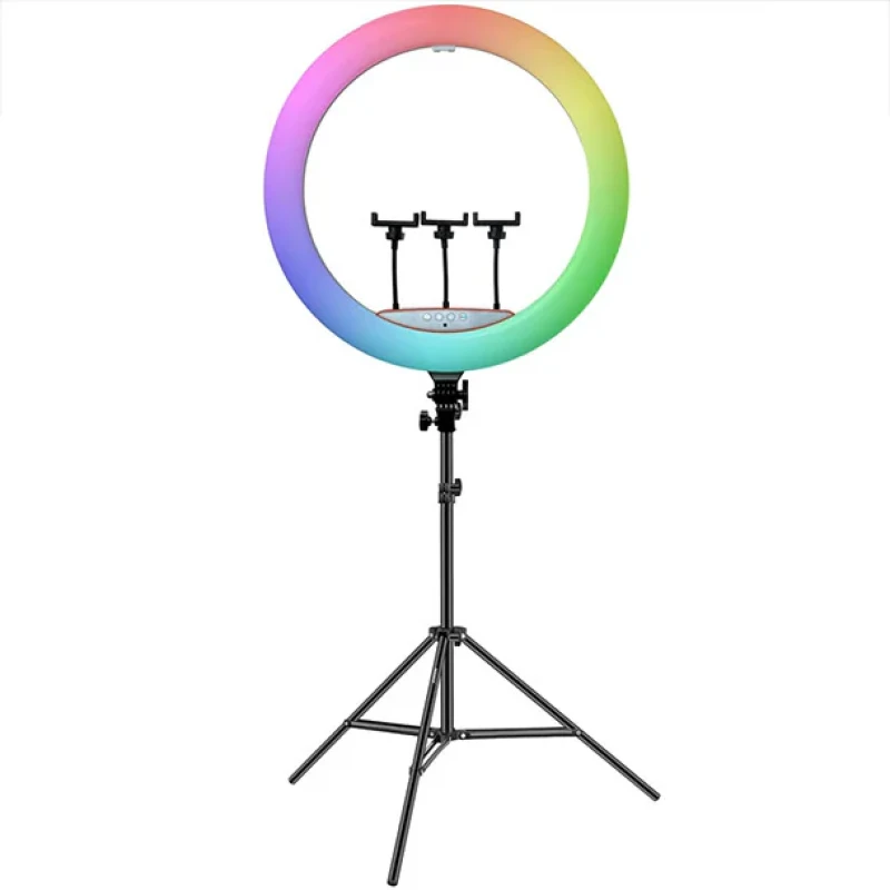 رینگ لایت مدل MJ56-RGB K به همراه سه پایه نگهدارنده