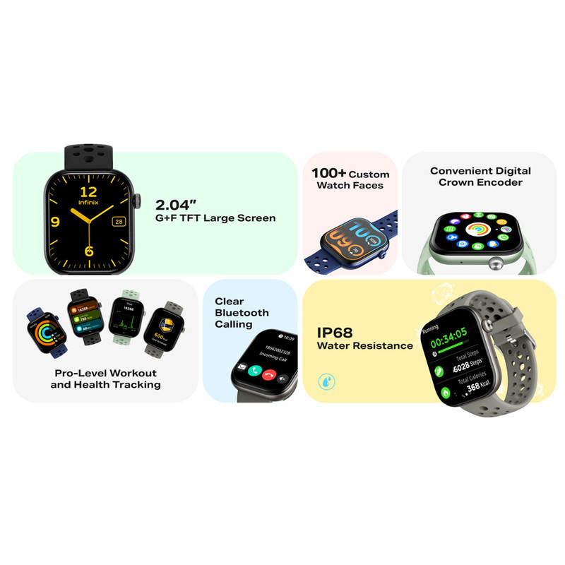 ساعت هوشمند 46 میلی‌متری اینفینیکس مدل XWatch H4 با بند سیلیکونی