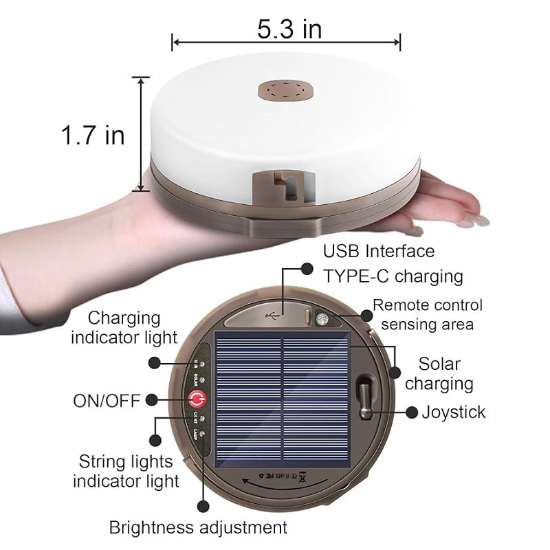 چراغ اضطراری کمپینگ لایت مدل SOLAR PANEL20 با نور چند رنگ
