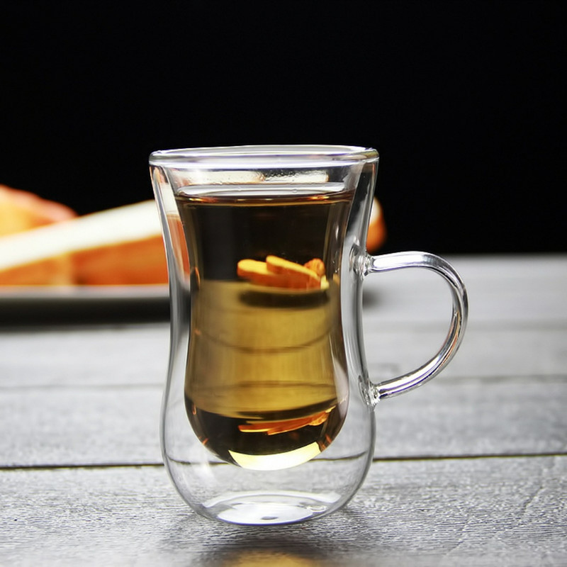 فنجان مدل دوجداره دسته دار کد 80 بسته 6 عددی