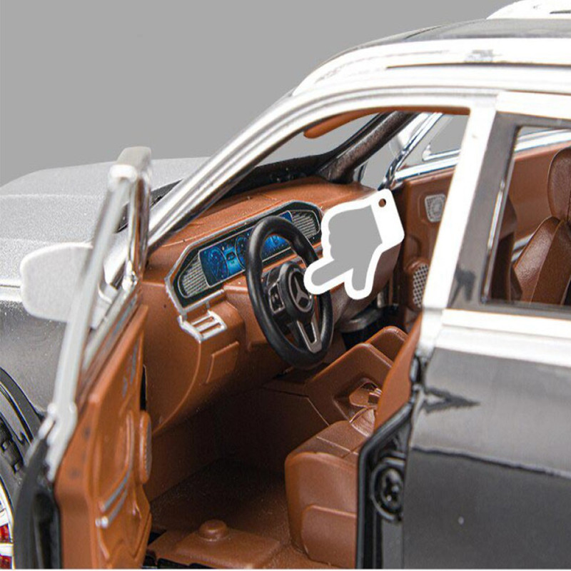 ماکت ماشین بازی فلزی شاسی‌بلند بنز GLS600 مقیاس 1:24 با طراحی دقیق، چراغ‌دار، دارای صدا و حرکت جلو و عقب
