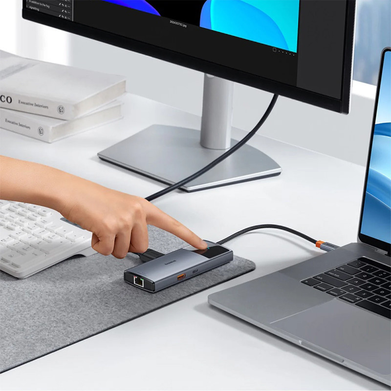 هاب 6 پورت USB-C باسئوس مدل Metal Gleam Series 2