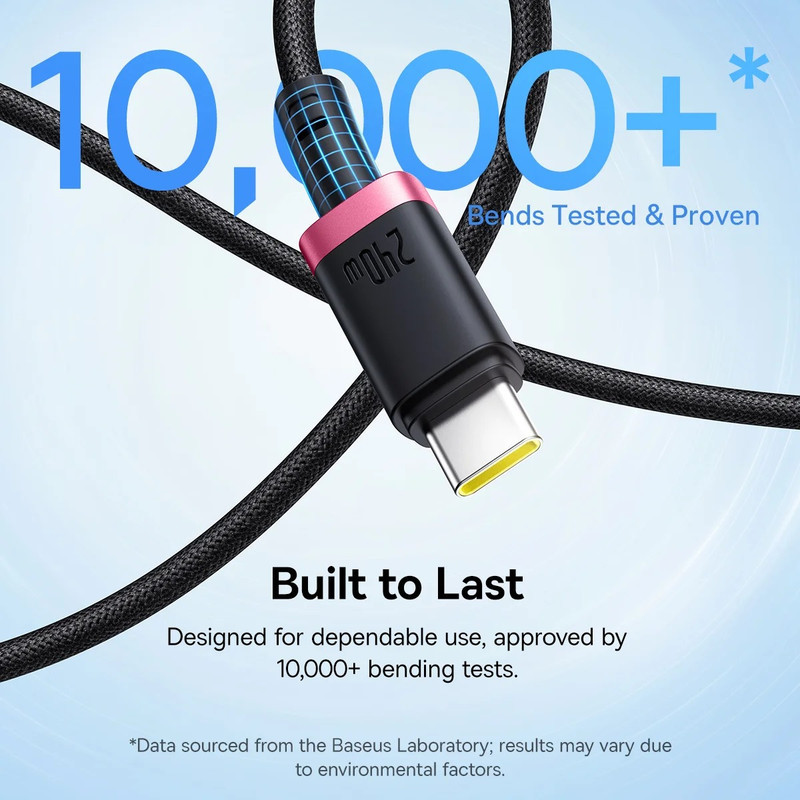 کابل تبدیل USB-C بیسوس مدل Dura Series 240W طول 1 متر