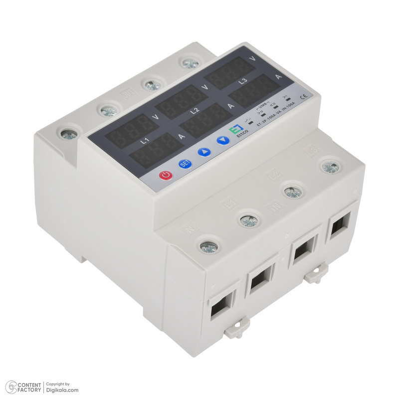 محافظ ولتاژ و جریان سه فاز 100 آمپر اتکو مدل ET-3P-100A-VA