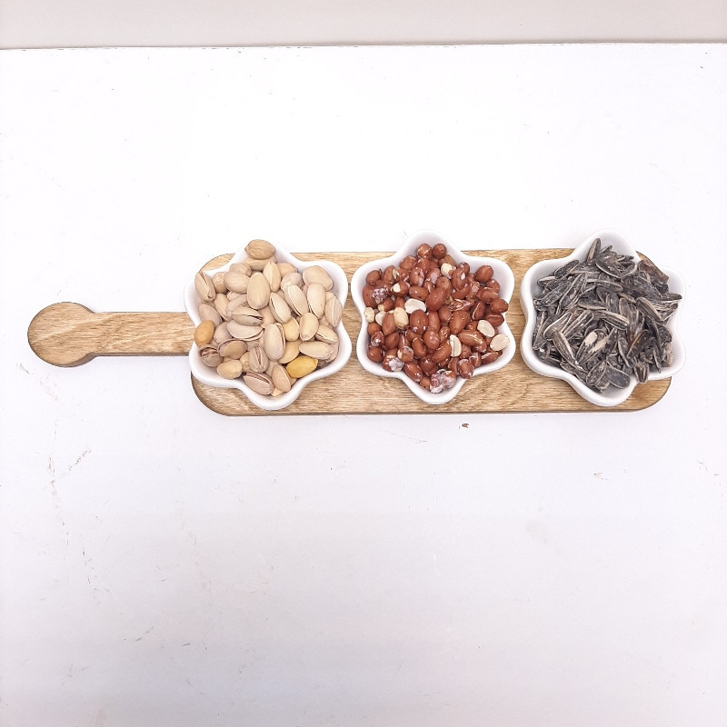 اردوخوری فانتزی مدل خورشید سرامیک و چوب با نگهدارنده 42.5x10.5x1.3 سانتی‌متر، کاسه 10.5x10.5x4 سانتی‌متر، مناسب شستشو با دست