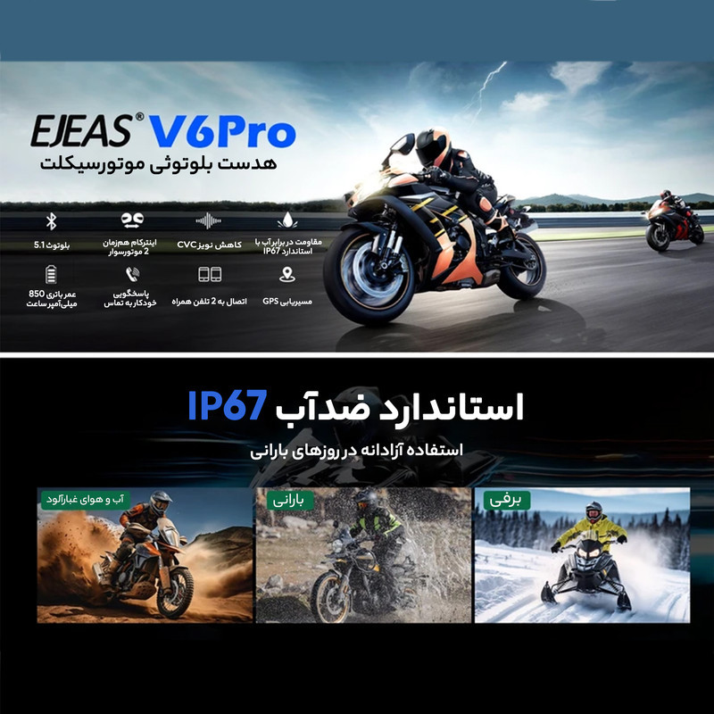 هدست کلاه کاسکت ایجاس مدل V6PRO