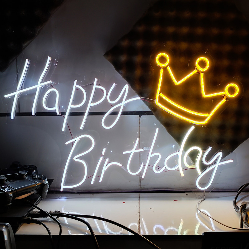چراغ نئونی طرح Happy Birthday کد HBD60X40