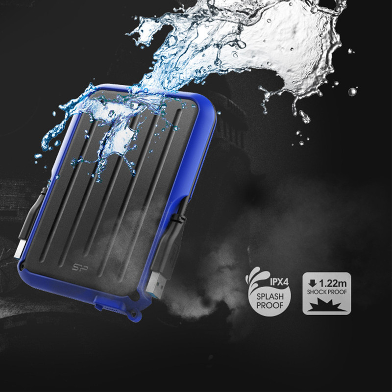 هارد اکسترنال سیلیکون پاور مدل Armor A66 ظرفیت یک ترابایت دارای رابط USB Type-A 3.2