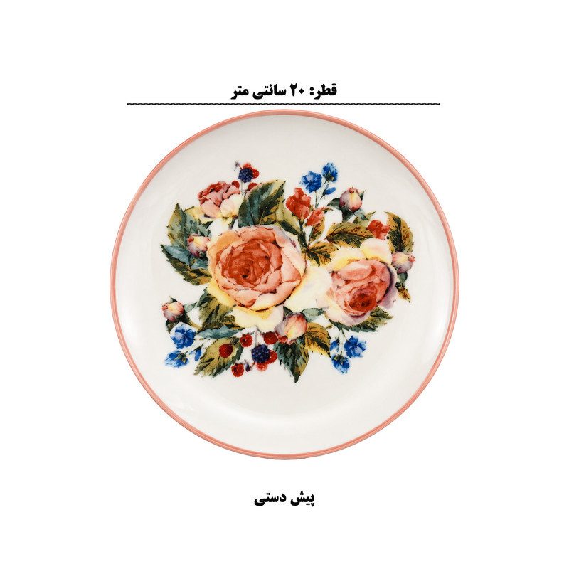 سرویس غذاخوری سرامیکی، چینی 24 پارچه 6 نفره میس بتی مدل 16895